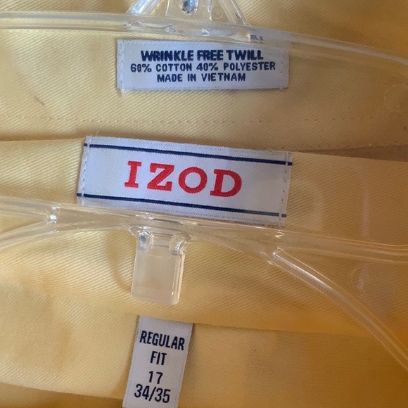 Izod 17 -34-35  yellow men’s shirt - Picture 4 of 5
